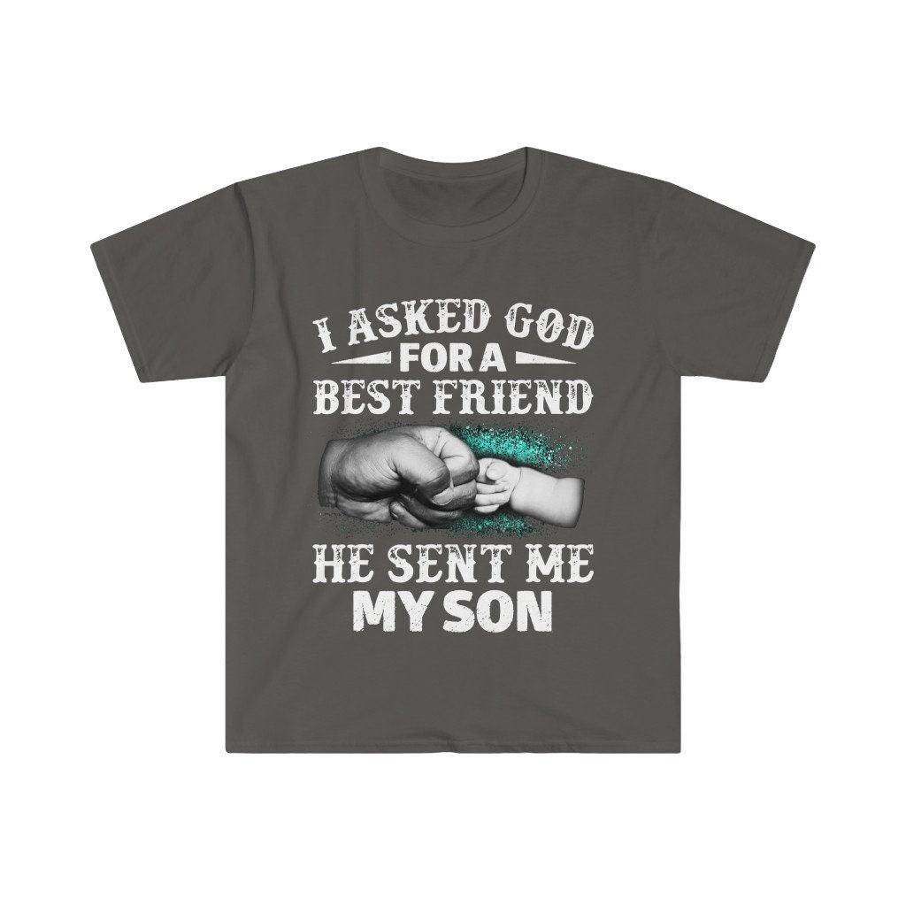 어머니 아들 매칭 셔츠, 멋진 아빠 셔츠, 아들이 아빠에게 선물, 아빠와 아들, 하나님께 절친한 친구를 구했는데 하나님이 나에게 내 아들, 아빠와 아들을 보내주셨어요. - plusminusco.com