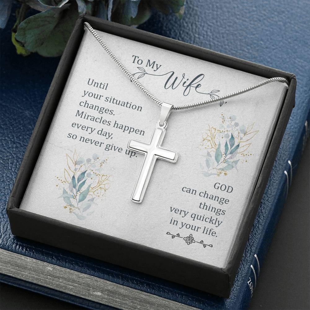 Motivational Necklace Gift, Cross Pendant Necklace, Necklace - plusminusco.com