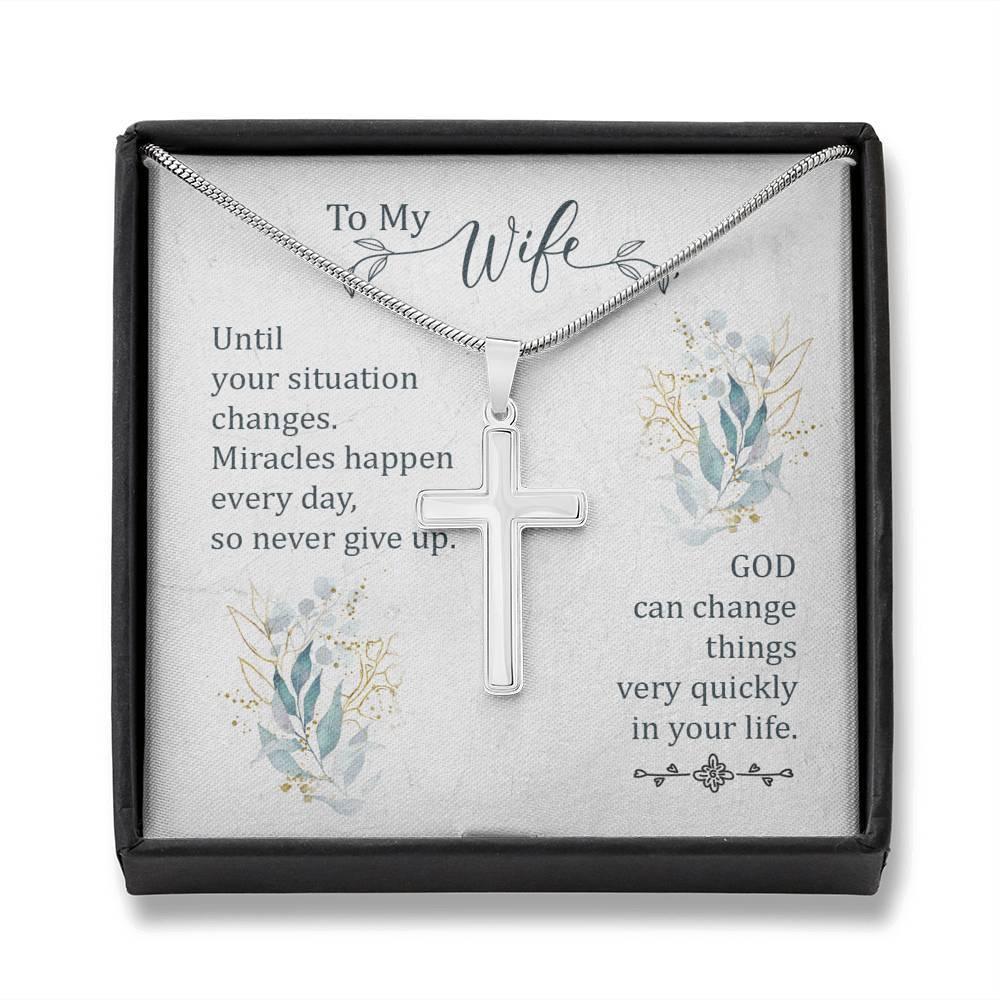 Motivational Necklace Gift, Cross Pendant Necklace, Necklace - plusminusco.com