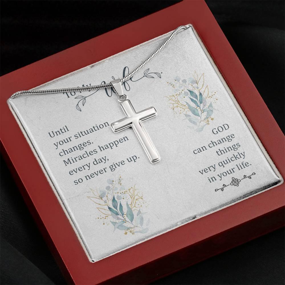 Motivational Necklace Gift, Cross Pendant Necklace, Necklace - plusminusco.com