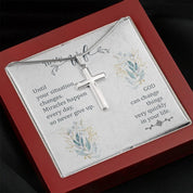 Motivational Necklace Gift, Cross Pendant Necklace, Necklace - plusminusco.com