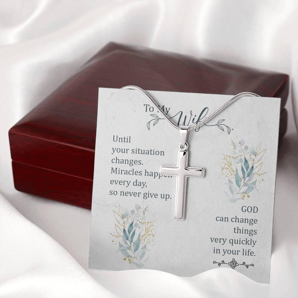 Motivational Necklace Gift, Cross Pendant Necklace, Necklace - plusminusco.com