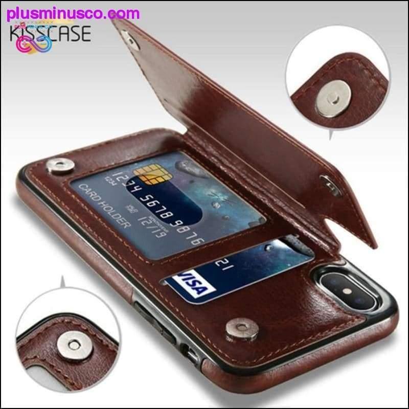 Multi Card Holders PU Leather Phone Cases For iPhone X, 6, - plusminusco.com