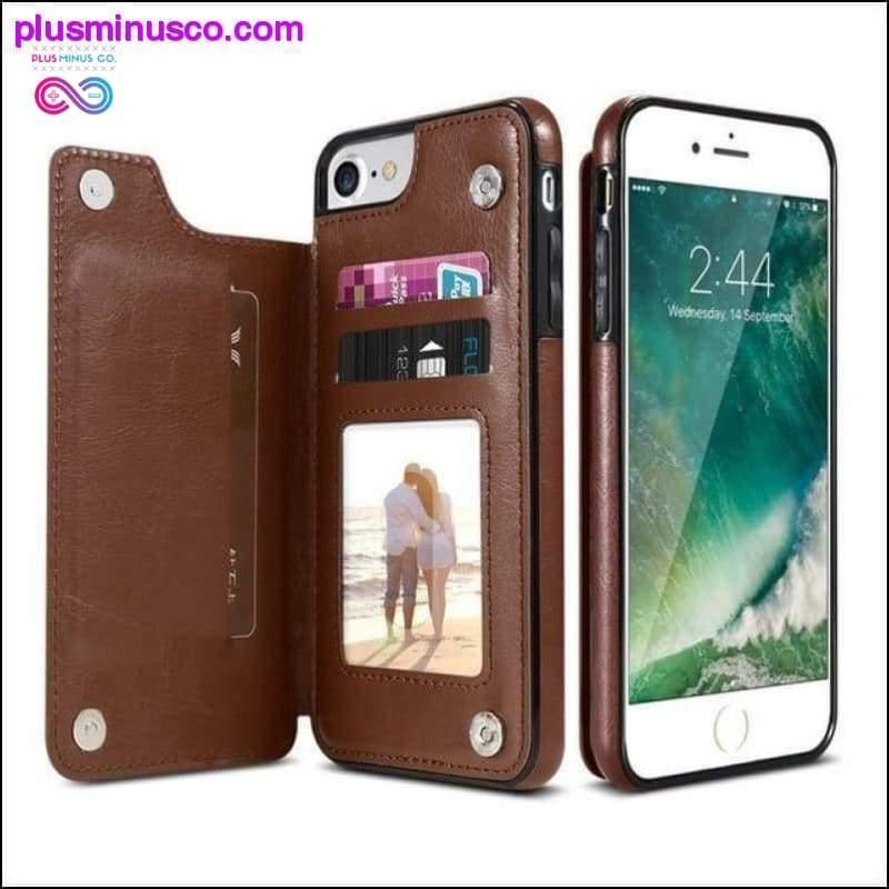 Multi Card Holders PU Leather Phone Cases For iPhone X, 6, - plusminusco.com