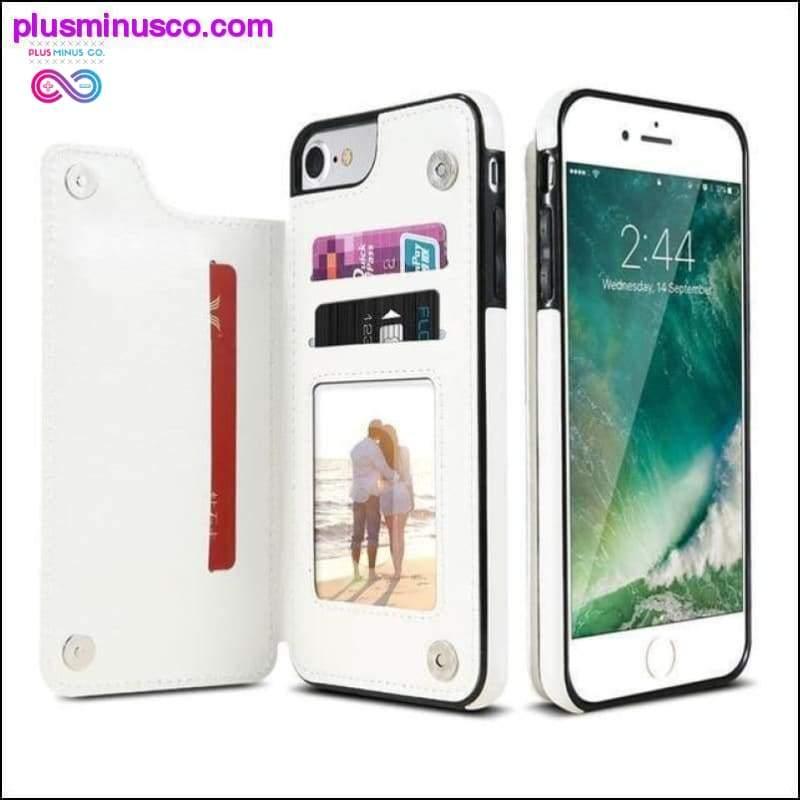 Mitme kaardihoidjaga PU-nahast telefoniümbrised iPhone X, 6 jaoks - plusminusco.com