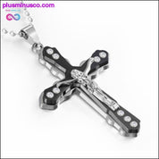 Večslojni obesek iz ogrlice s križem za moške, iz nerjavečega jekla - plusminusco.com