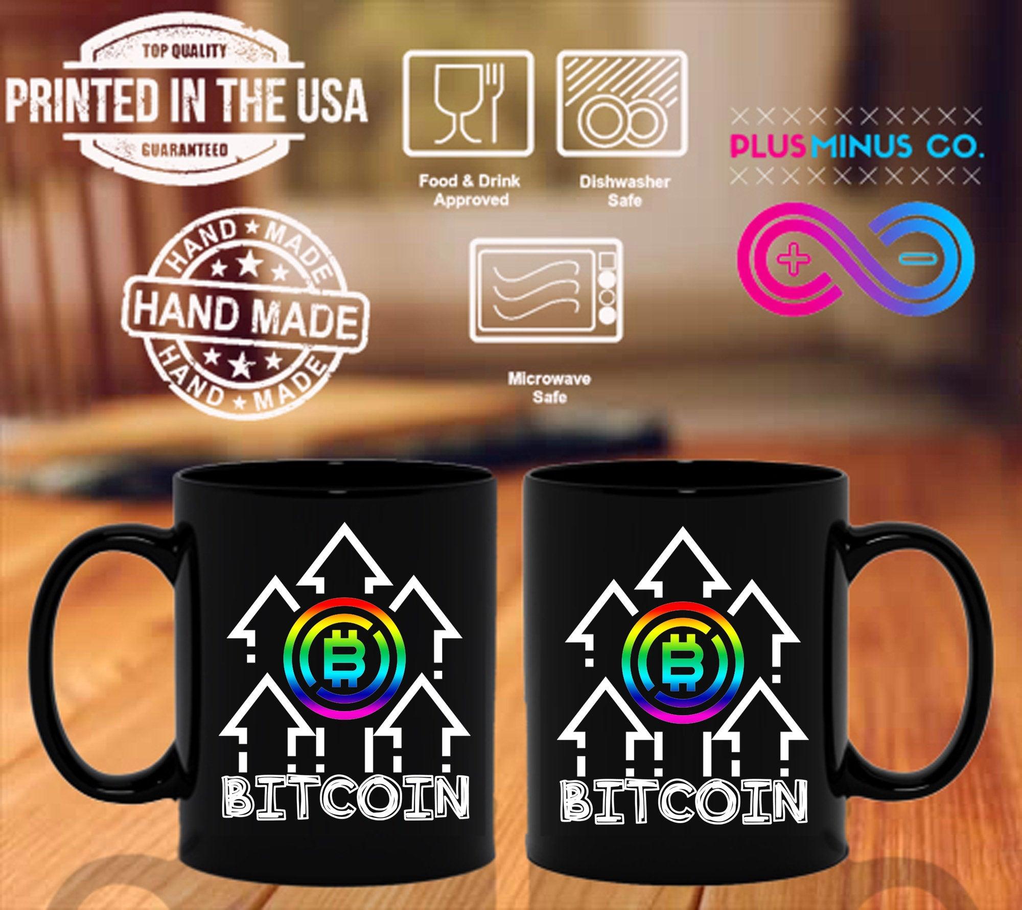 Tasses noires Bitcoin multicolores - plusminusco.com