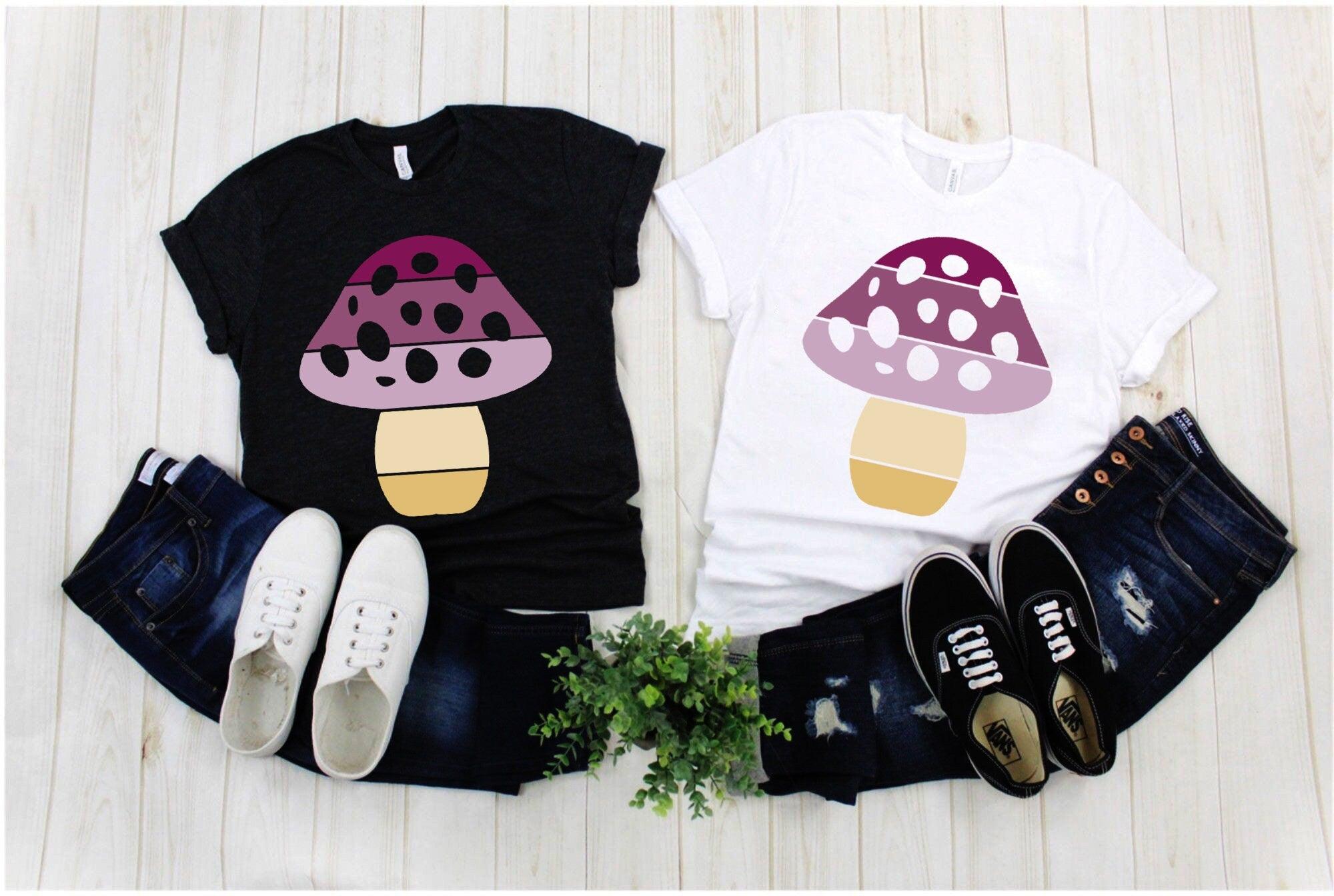 Forme de champignon | T-shirts rétro coucher de soleil - plusminusco.com