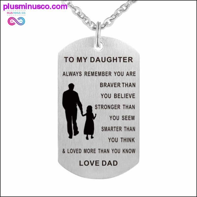 Moja kći ogrlica Dog Tag od nehrđajućeg čelika Otac kći - plusminusco.com