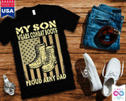 Min søn bærer kampsko, Hero Proud Army Dad Military Father T-shirts, My Daughter My Pride, Proud Army Dad Fars dags gave - plusminusco.com
