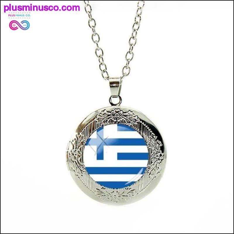 Nacionalinės vėliavos medaliono karoliai Graikija, Prancūzija, Suomija, - plusminusco.com