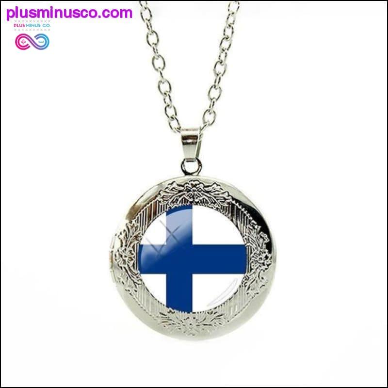 Nacionālā karoga medaljona kaklarota Grieķija, Francija, Somija, - plusminusco.com