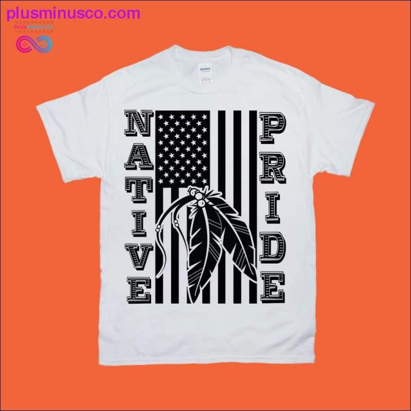 Einheimischer Stolz | Stammesfedern | T-Shirts mit amerikanischer Flagge - plusminusco.com