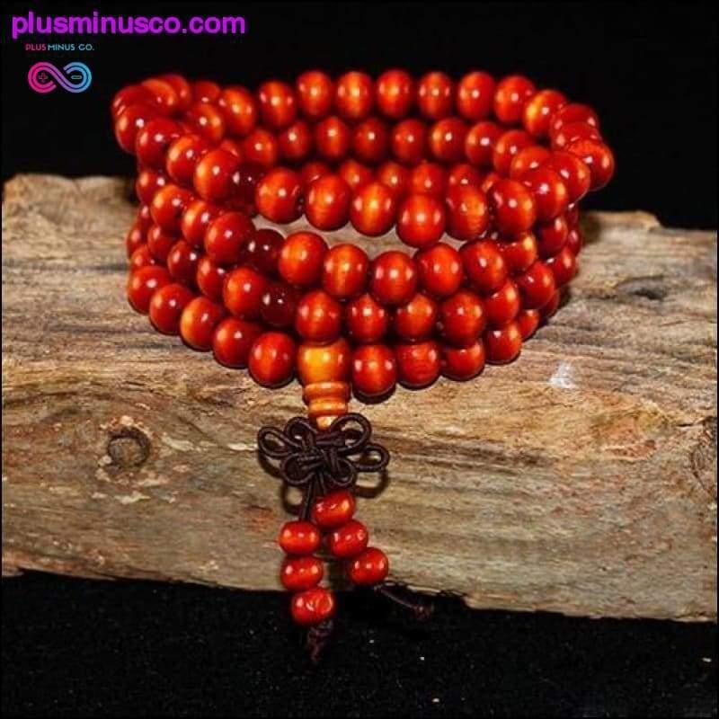 Perles naturelles 108*8 mm bois de santal bouddha bouddhiste - plusminusco.com