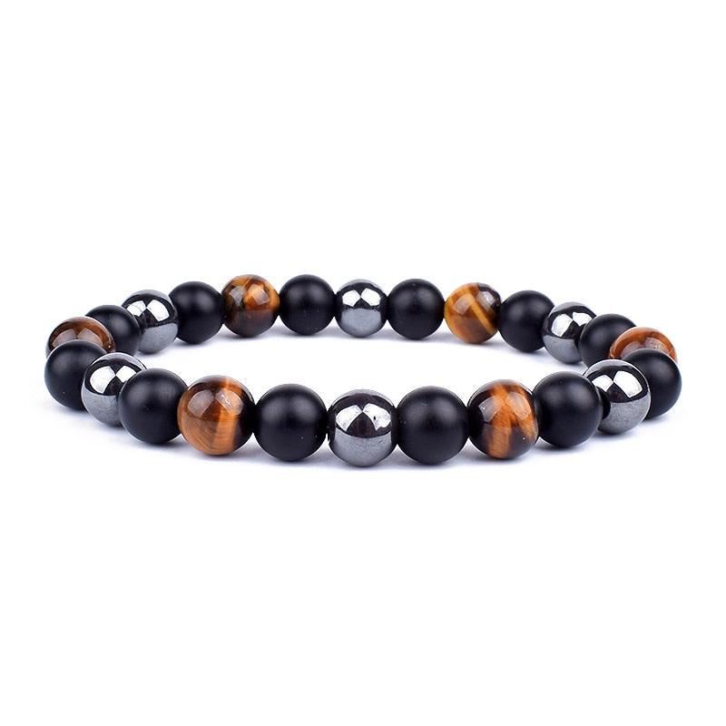 Natural Black Obsidian Hematite Tiger Eye Beads Bracelets Men for Magnetic Health Protection Women Jewelry Pulsera Hombre - plusminusco.com