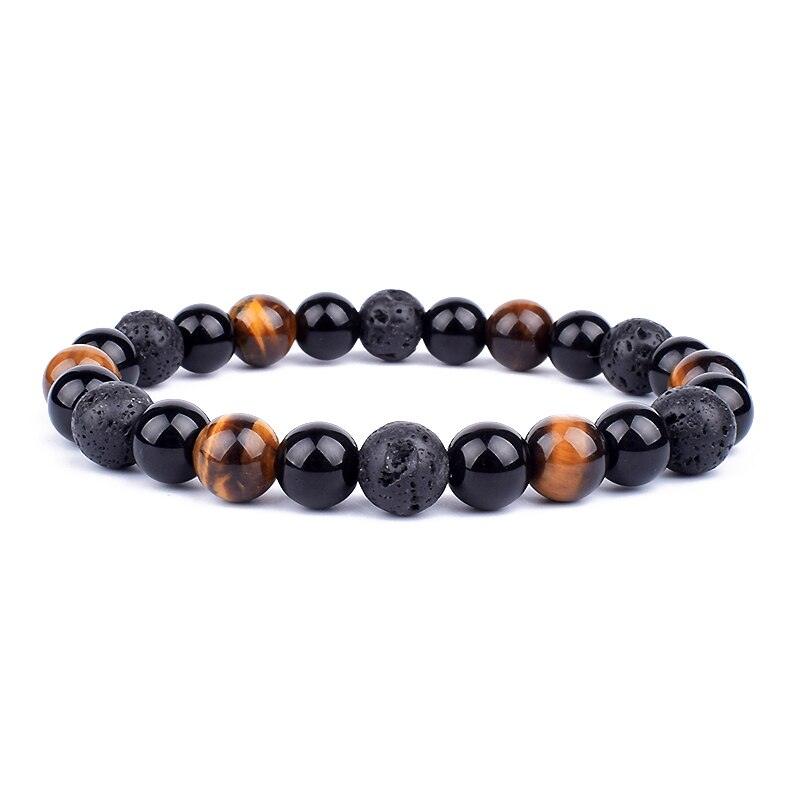 Natural Black Obsidian Hematite Tiger Eye Beads Bracelets Men for Magnetic Health Protection Women Jewelry Pulsera Hombre - plusminusco.com
