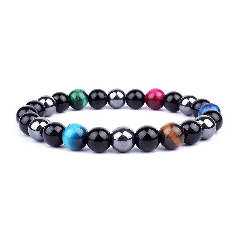 Natural Black Obsidian Hematite Tiger Eye Beads Bracelets Men for Magnetic Health Protection Women Jewelry Pulsera Hombre - plusminusco.com