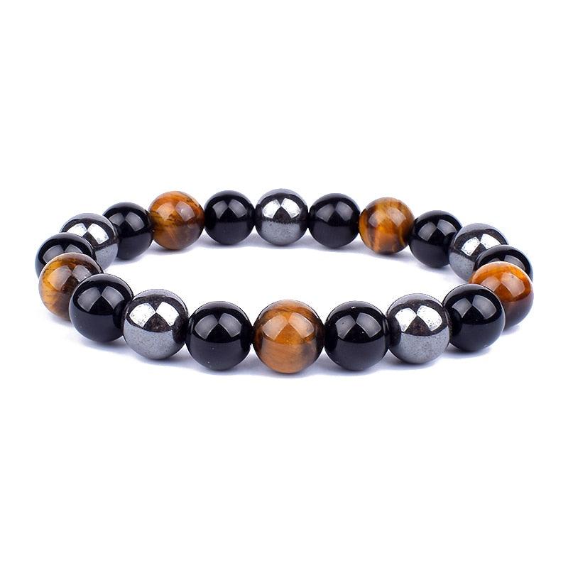 Natural Black Obsidian Hematite Tiger Eye Beads Bracelets Men for Magnetic Health Protection Women Jewelry Pulsera Hombre - plusminusco.com