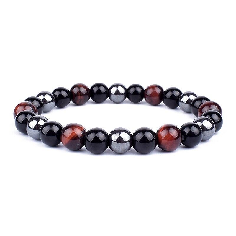 Natural Black Obsidian Hematite Tiger Eye Beads Bracelets Men for Magnetic Health Protection Women Jewelry Pulsera Hombre - plusminusco.com
