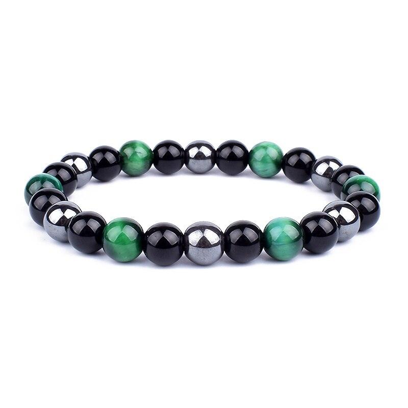 Natural Black Obsidian Hematite Tiger Eye Beads Bracelets Men for Magnetic Health Protection Women Jewelry Pulsera Hombre - plusminusco.com