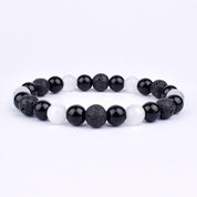 Naturlig svart Obsidian Hematite Tiger Eye Beads Armband Män för magnetiskt hälsoskydd Kvinnor Smycken Pulsera Hombre - plusminusco.com