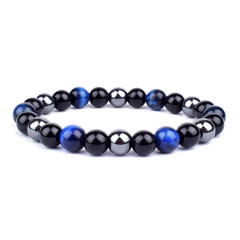 Natural Black Obsidian Hematite Tiger Eye Beads Bracelets Men for Magnetic Health Protection Women Jewelry Pulsera Hombre - plusminusco.com