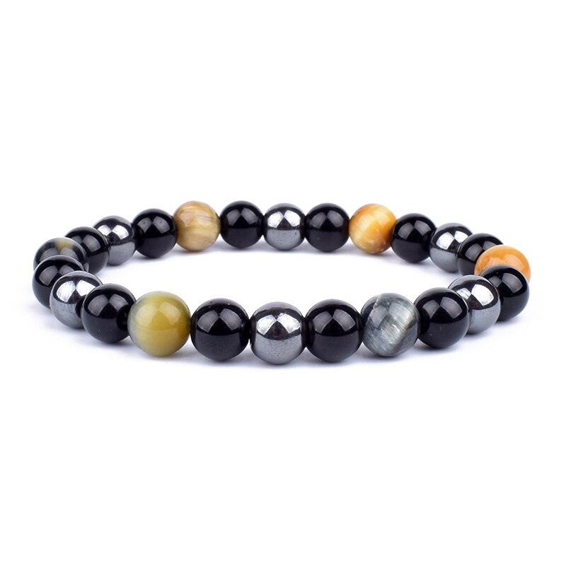 Natural Black Obsidian Hematite Tiger Eye Beads Bracelets Men for Magnetic Health Protection Women Jewelry Pulsera Hombre - plusminusco.com