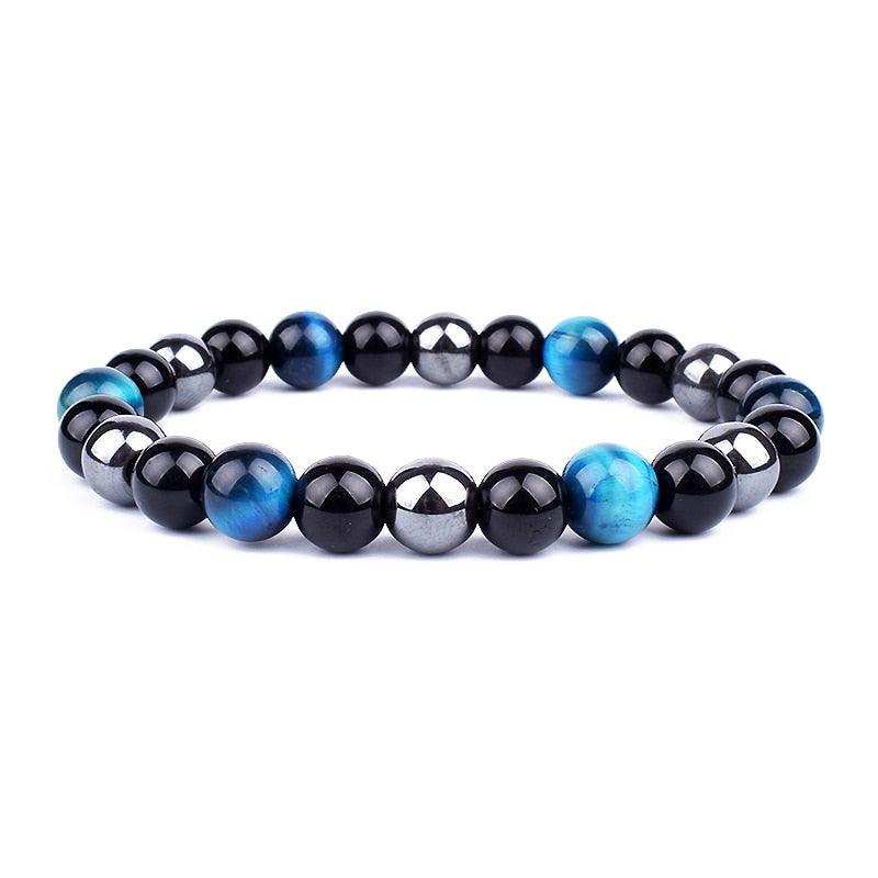 Natural Black Obsidian Hematite Tiger Eye Beads Bracelets Men for Magnetic Health Protection Women Jewelry Pulsera Hombre - plusminusco.com