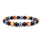 Natural Black Obsidian Hematite Tiger Eye Beads Bracelets Men for Magnetic Health Protection Women Jewelry Pulsera Hombre - plusminusco.com