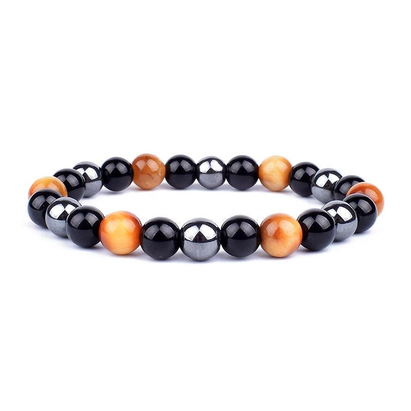 Natural Black Obsidian Hematite Tiger Eye Beads Bracelets Men for Magnetic Health Protection Women Jewelry Pulsera Hombre - plusminusco.com