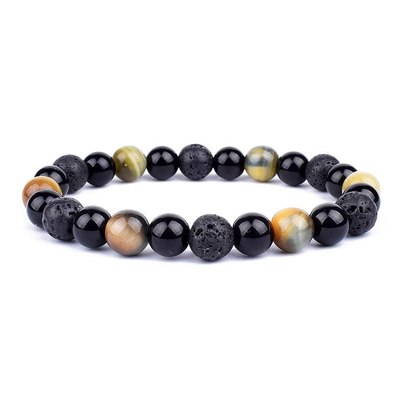 Natural Black Obsidian Hematite Tiger Eye Beads Bracelets Men for Magnetic Health Protection Women Jewelry Pulsera Hombre - plusminusco.com
