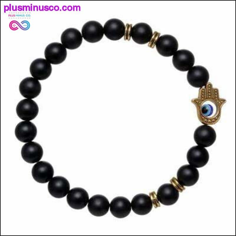 Natural Stone Black Lava Beads Bracelet - plusminusco.com