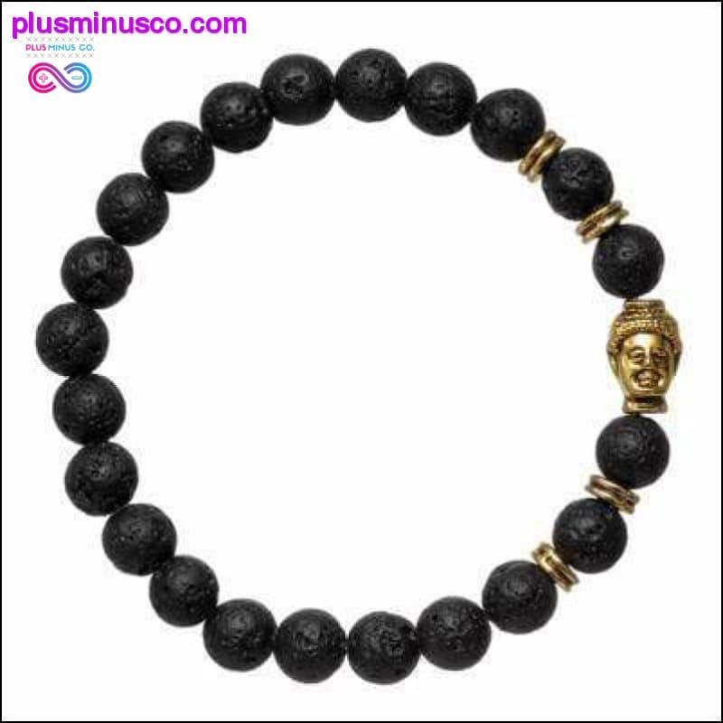 Natural Stone Black Lava Beads Armband - plusminusco.com