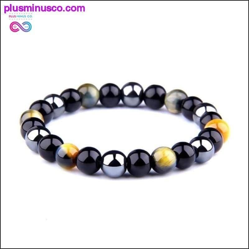 Natural Tiger Eye Hematite Men Bracelets Set Magnetic Health - plusminusco.com