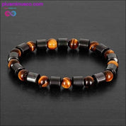 Natural Tiger Eye Hematite Men Bracelets Set Magnetic Health - plusminusco.com