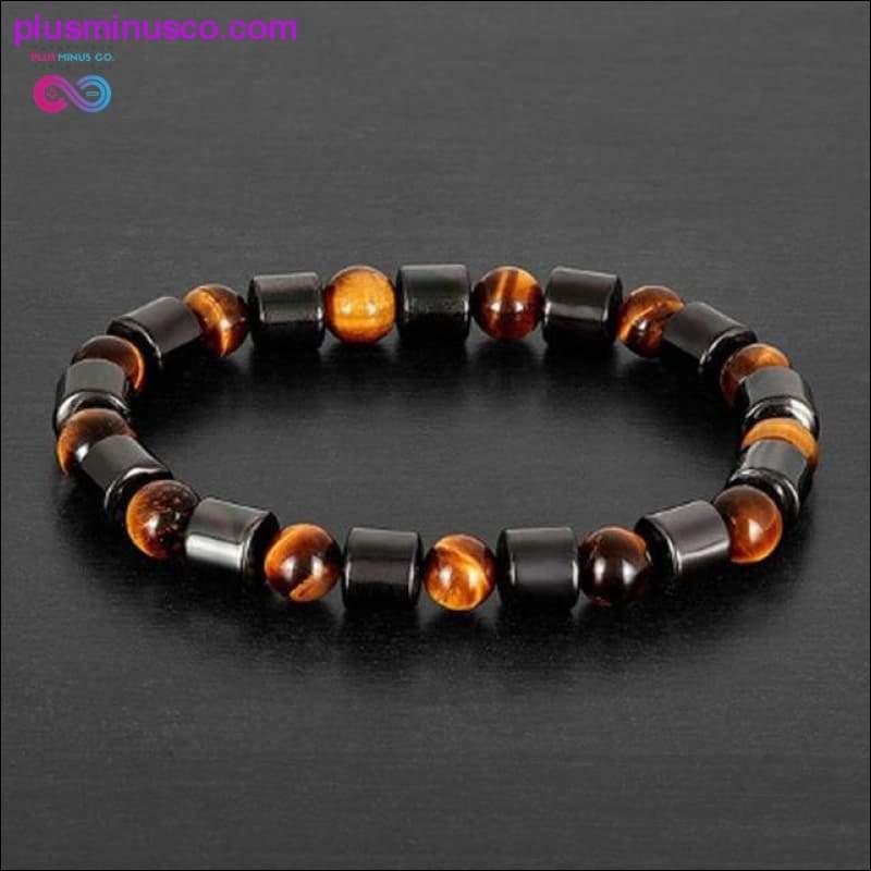 Natural Tiger Eye Hematite Men Bracelets Set Magnetic Health - plusminusco.com