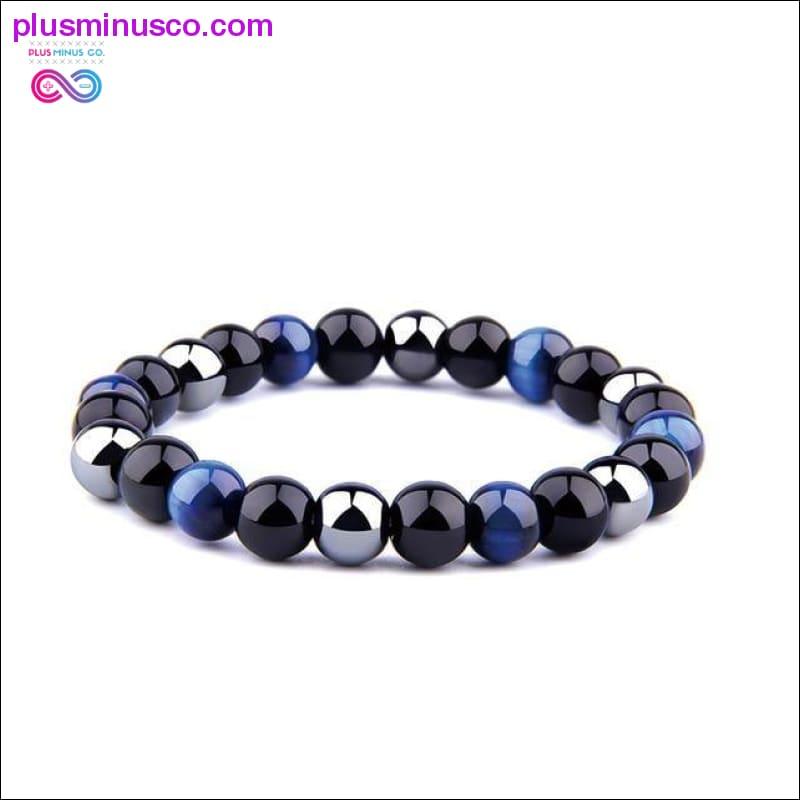 Natural Tiger Eye Hematite Men Bracelets Set Magnetic Health - plusminusco.com