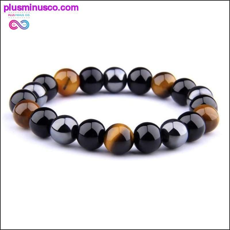 Natural Tiger Eye Hematite Men Bracelets Set Magnetic Health - plusminusco.com