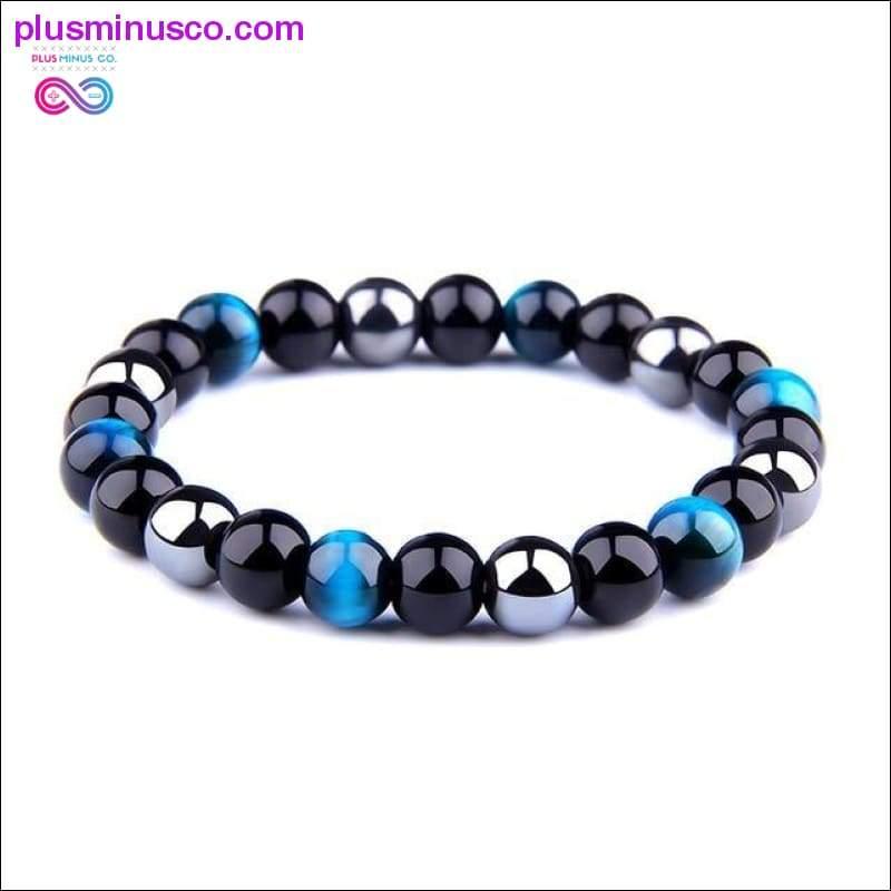 Natural Tiger Eye Hematite Men Bracelets Set Magnetic Health - plusminusco.com