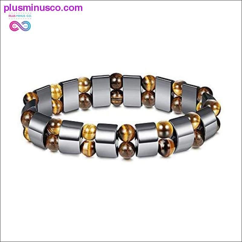Natural Tiger Eye Hematite Men Bracelets Set Magnetic Health - plusminusco.com