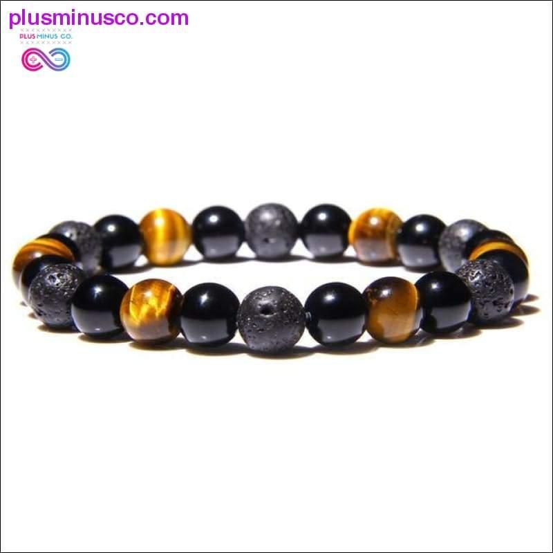 Natural Tiger Eye Hematite Men Bracelets Set Magnetic Health - plusminusco.com