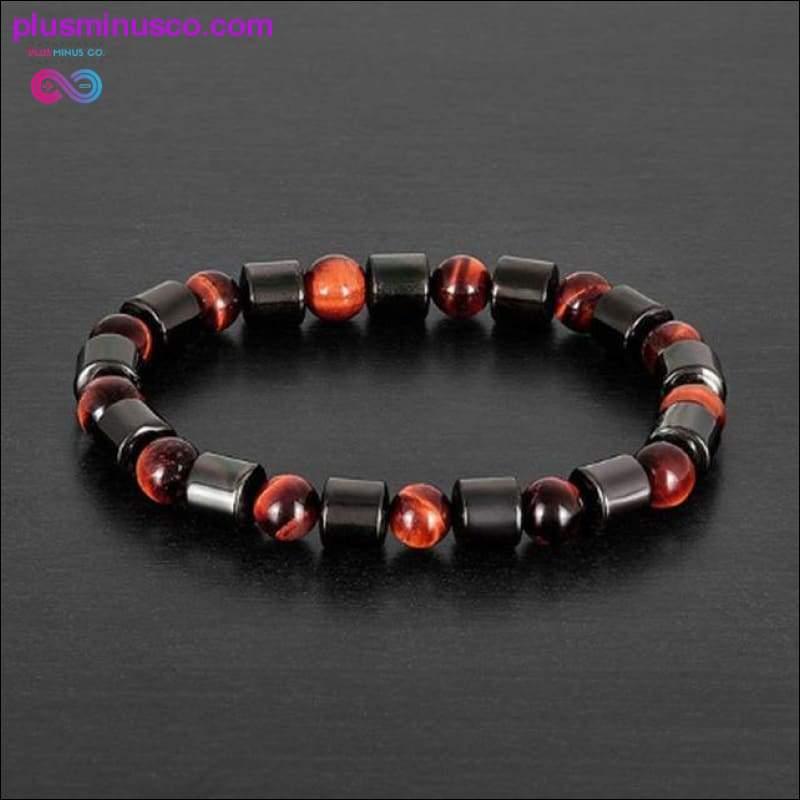 Natural Tiger Eye Hematite Men Bracelets Set Magnetic Health - plusminusco.com