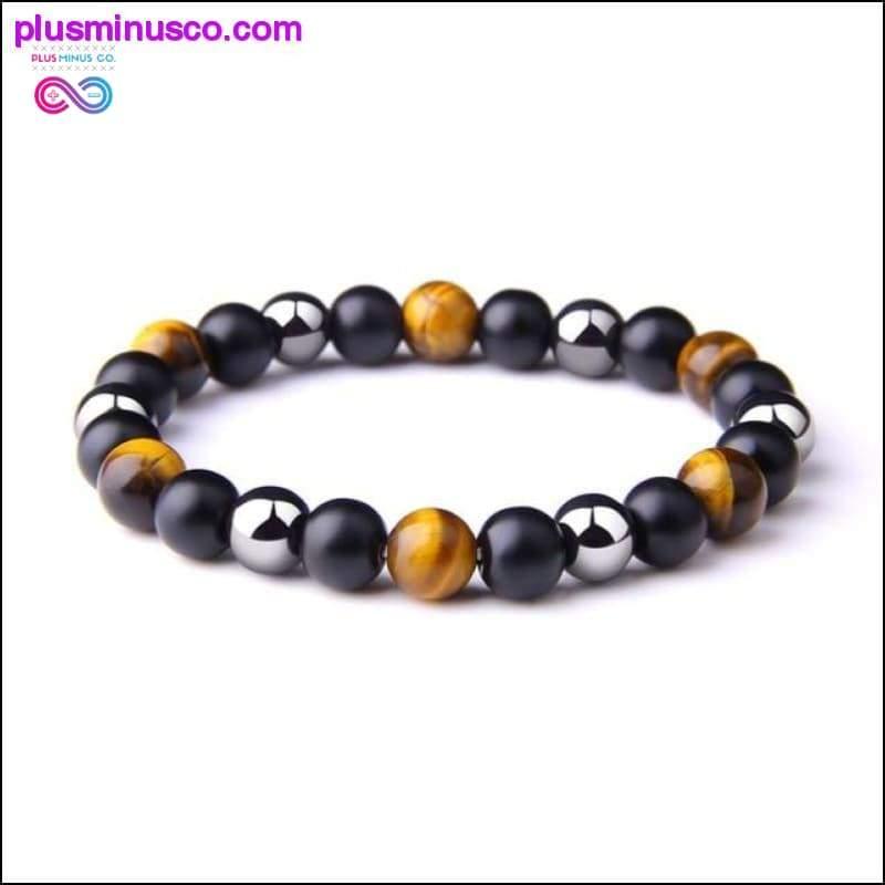 Natural Tiger Eye Hematite Men Bracelets Set Magnetic Health - plusminusco.com