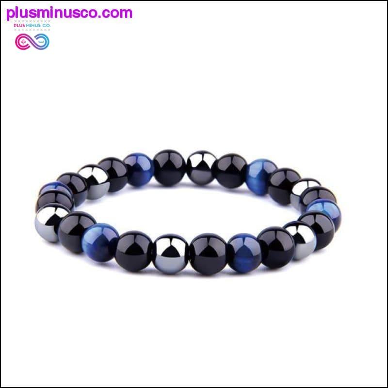 Natural Tiger Eye Hematite Men Bracelets Set Magnetic Health - plusminusco.com