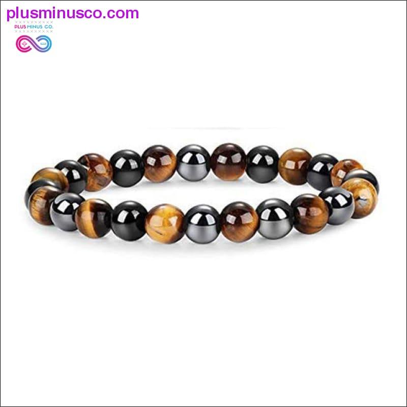 Natural Tiger Eye Hematite Men Bracelets Set Magnetic Health - plusminusco.com