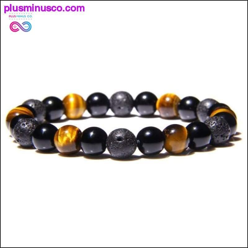 Natural Tiger Eye Hematite Men Bracelets Set Magnetic Health - plusminusco.com