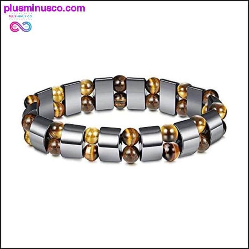 Natural Tiger Eye Hematite Men Bracelets Set Magnetic Health - plusminusco.com
