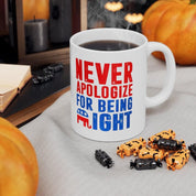 Never Apologize For Being Right Mugs Republican Gifts, Republican Elephant Mug Gift For Republican, Republican Dad, Funny White Elephant - plusminusco.com