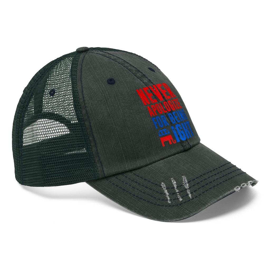 Never Apologize for being right Unisex Trucker Hat Accessories, Embroidery, Hats - plusminusco.com