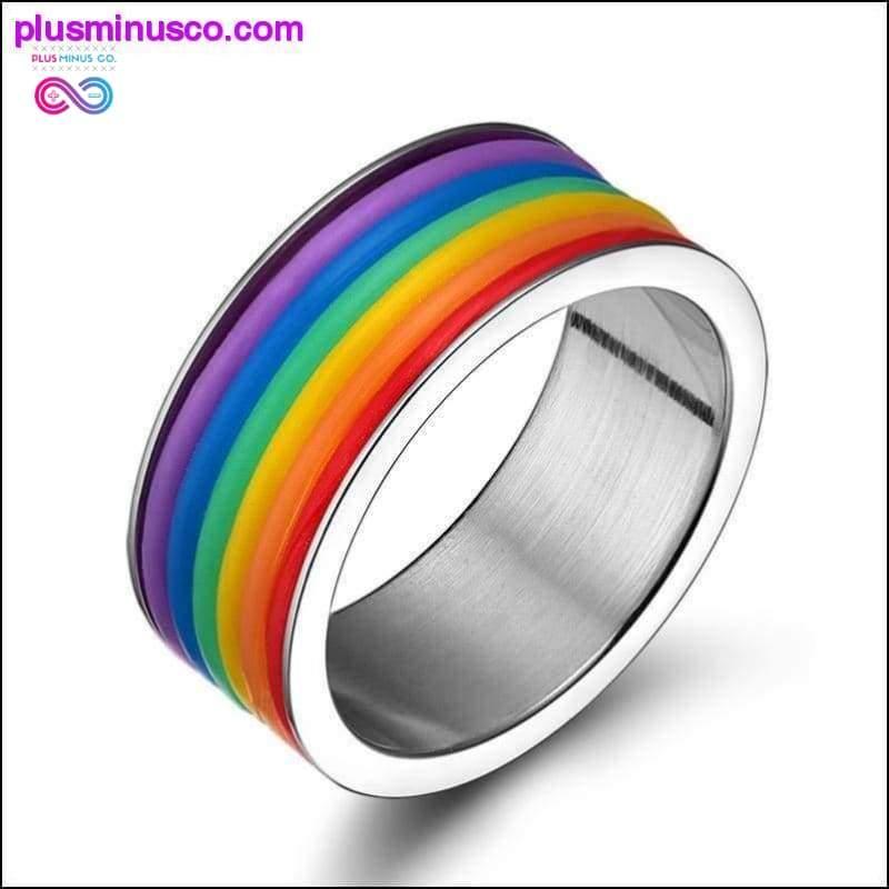 新しい 2020 高品質ステンレススチール LGBTQIA+ レインボー リング - plusminusco.com